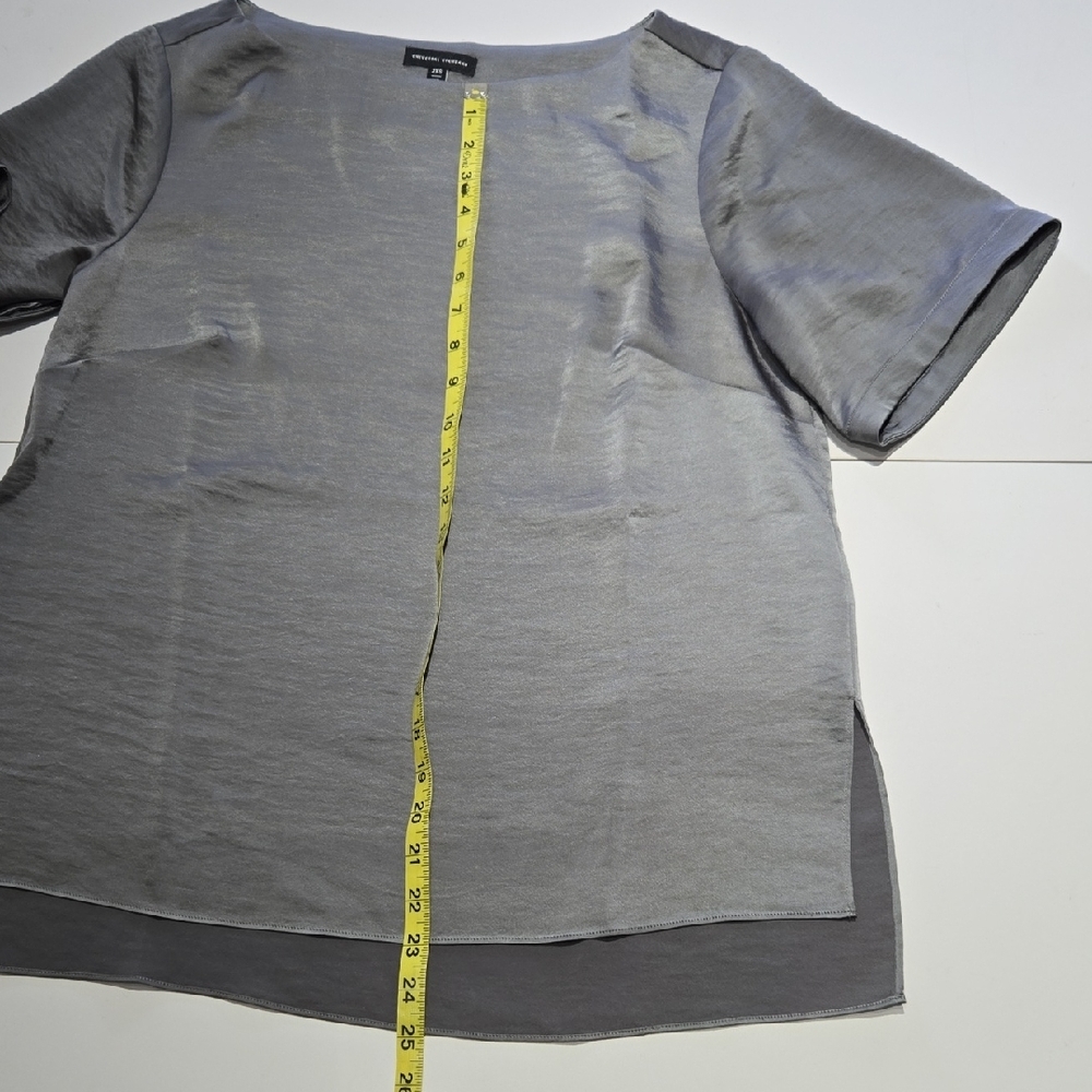 Universal Standard Silky Gray Short Sleeve Blouse - Picture 3 of 8
